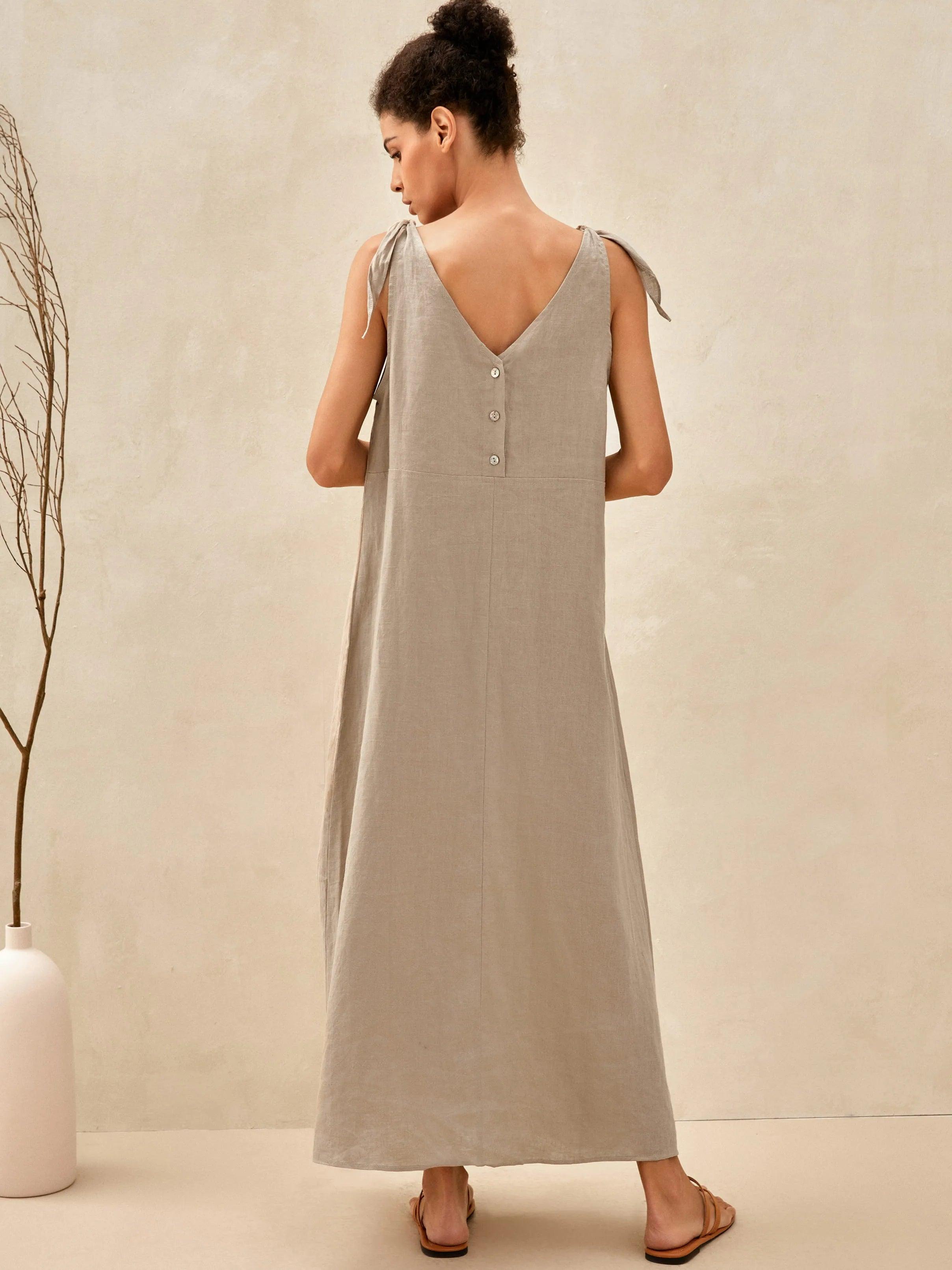 % Linen Camisole Dress QEARL