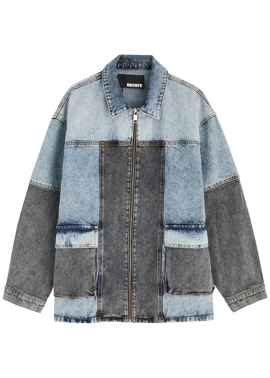 Rotate Sunday Patchwork Denim Jacket - M