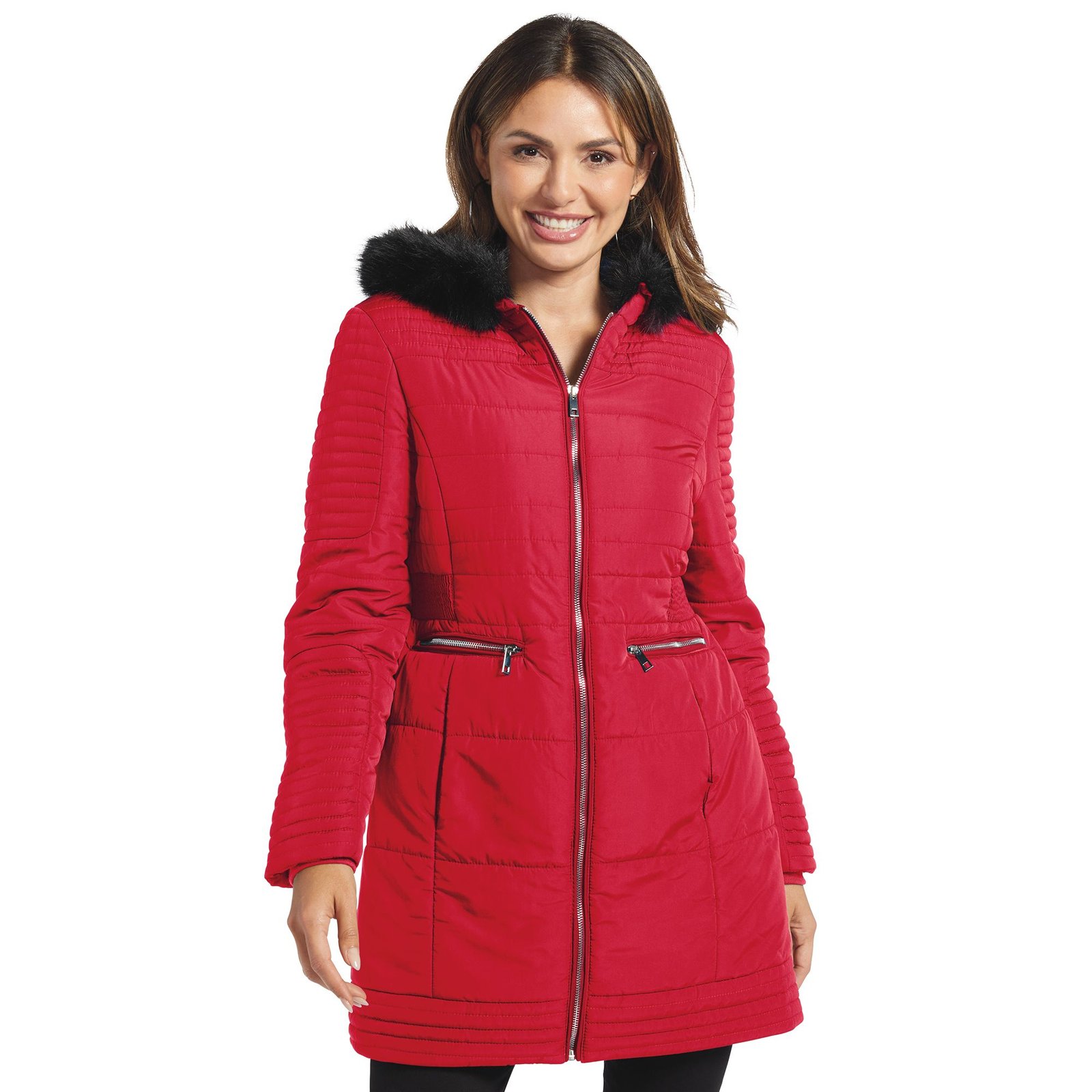 Masseys Mid-Length Puffer Coat Red Coats X