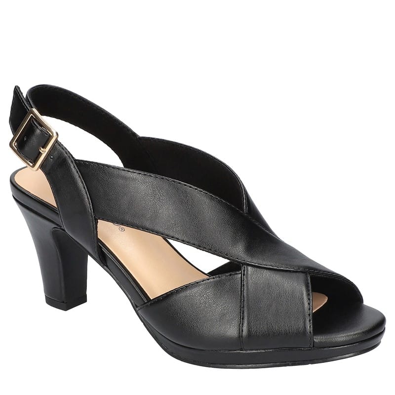 Easy Street Women's Christy Peep Toe Dress Sandals Black Synthetic - Size .