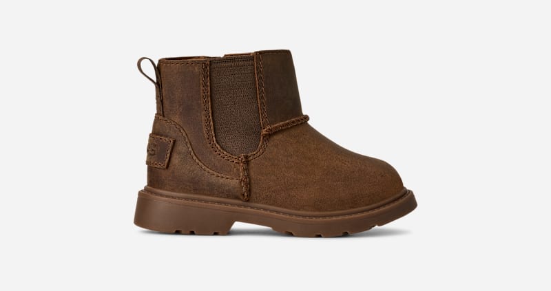 UGG® Toddlers' Perry Weather Chelsea Leather Boots in Walnut, Size T