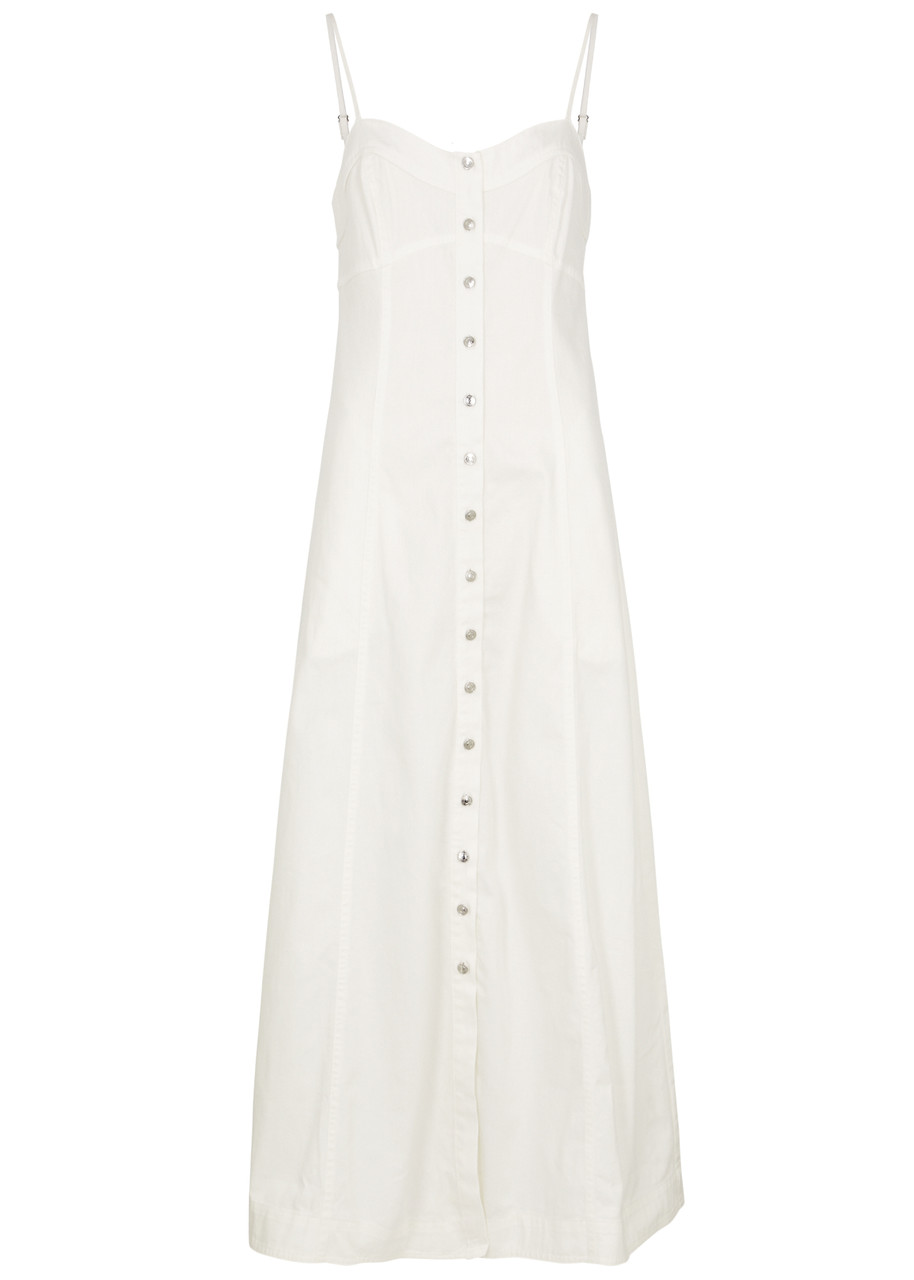 Free People Just Jill Denim Maxi Dress - Ivory