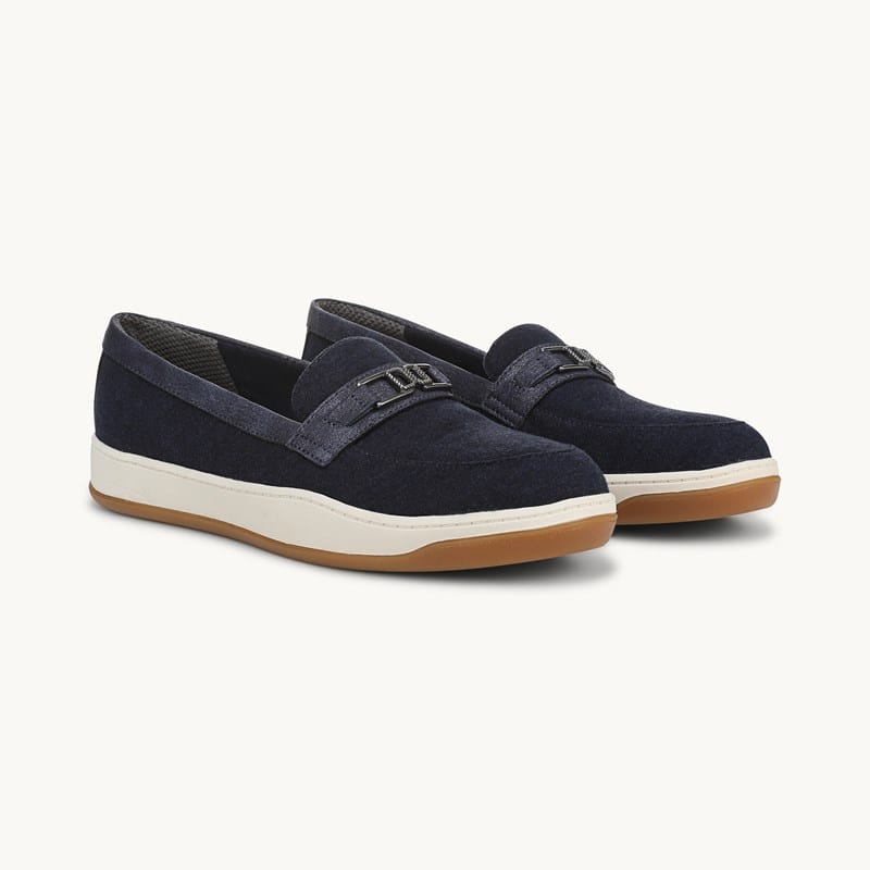 LifeStride Daydream Slip On Shoes Navy Blazer Knit Fabric .