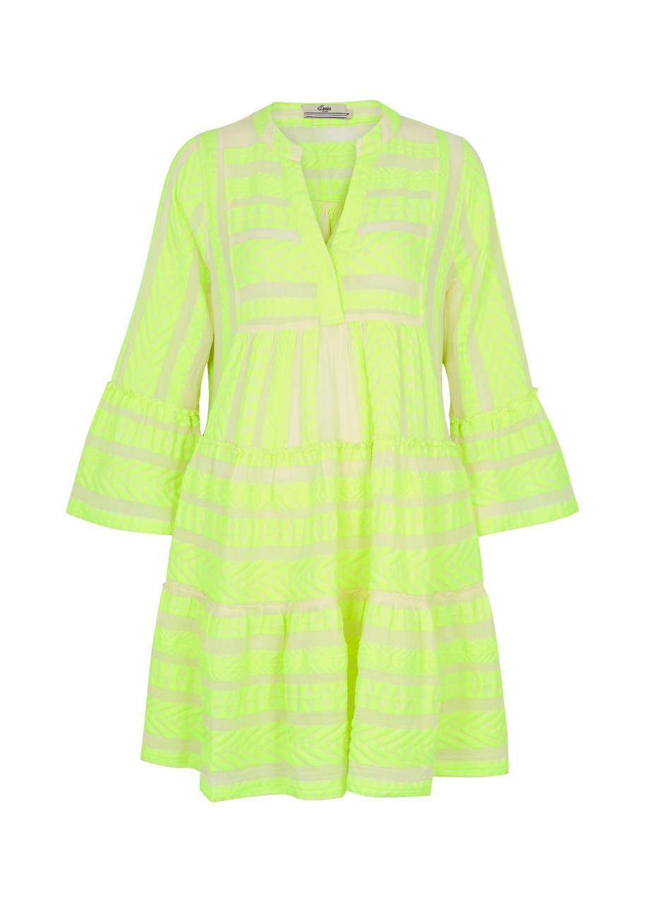 Devotion Ella Embroidered Cotton-blend Mini Dress - Yellow - S - S