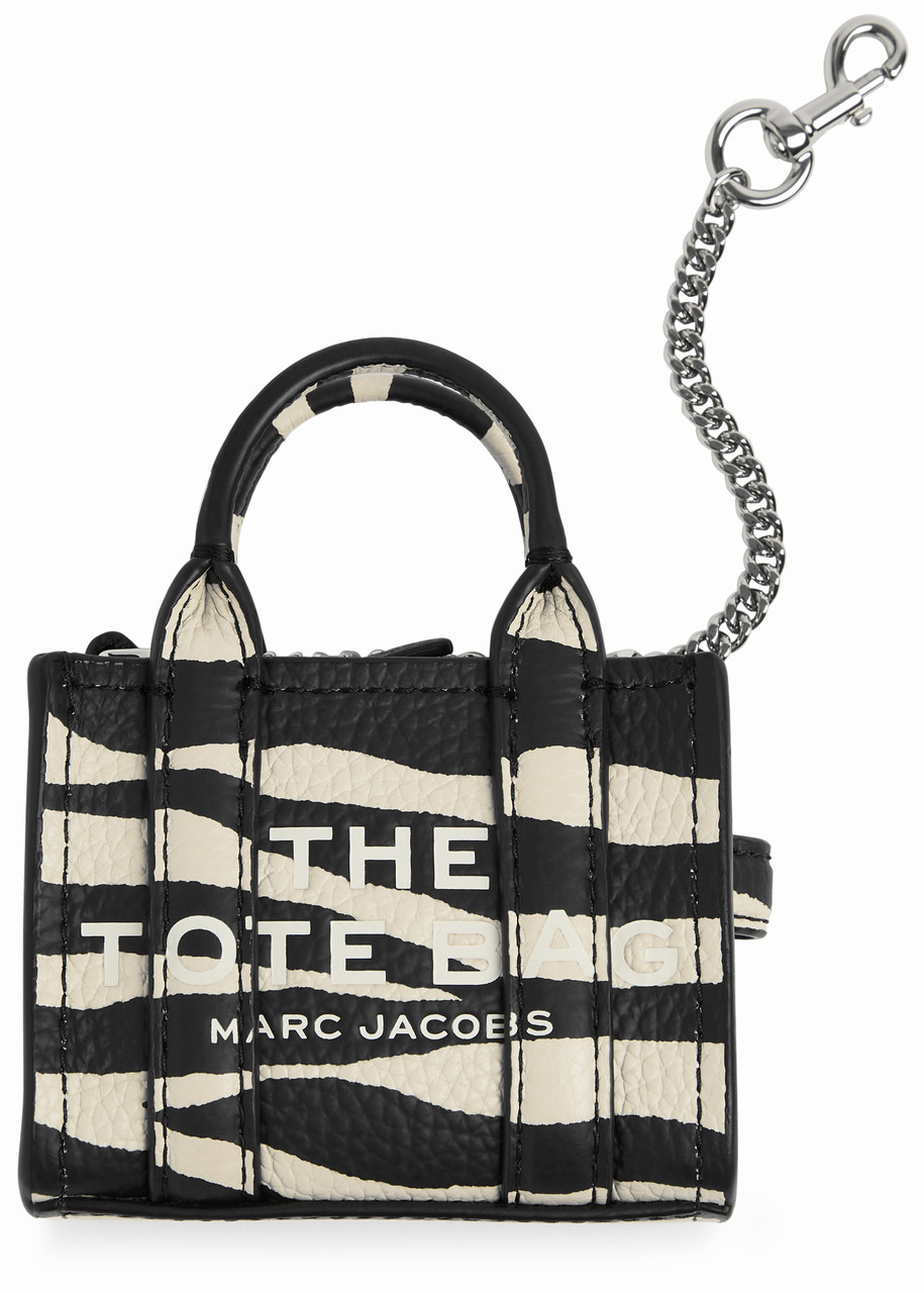 Marc Jacobs The Nano Tote Bag Leopard-print Charm - Black And White