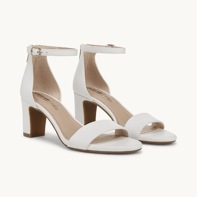 LifeStride Shoes Florence Dress Sandal Bright White Faux Leather .