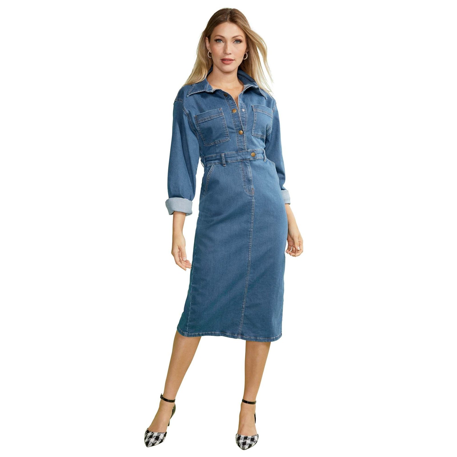 Masseys Denim Dress Blue Dresses