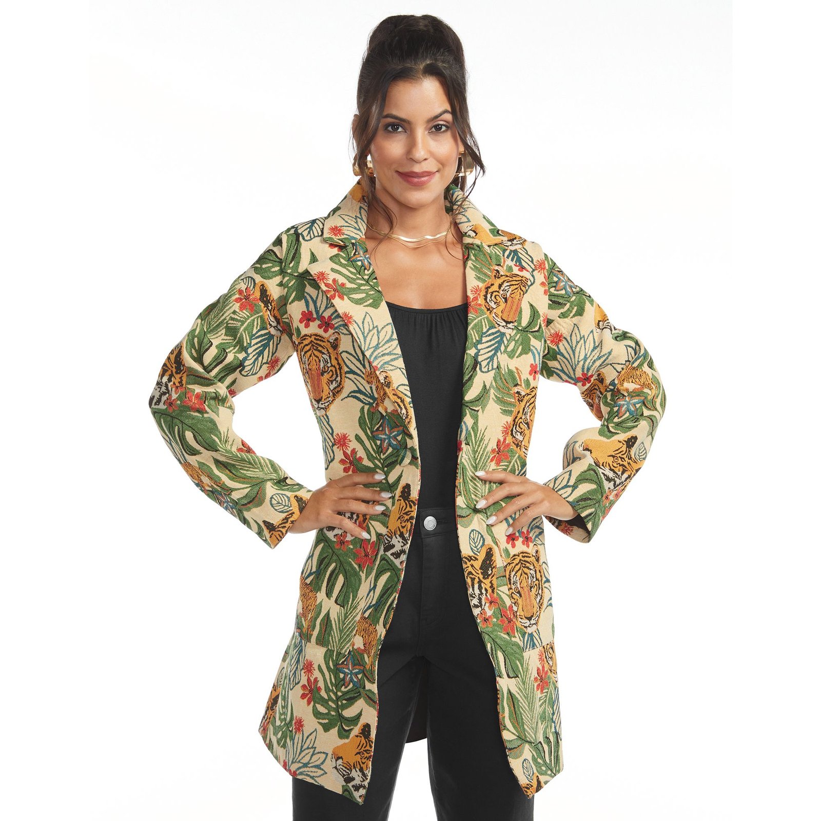 Masseys Longline Tapestry Blazer Multi Jackets