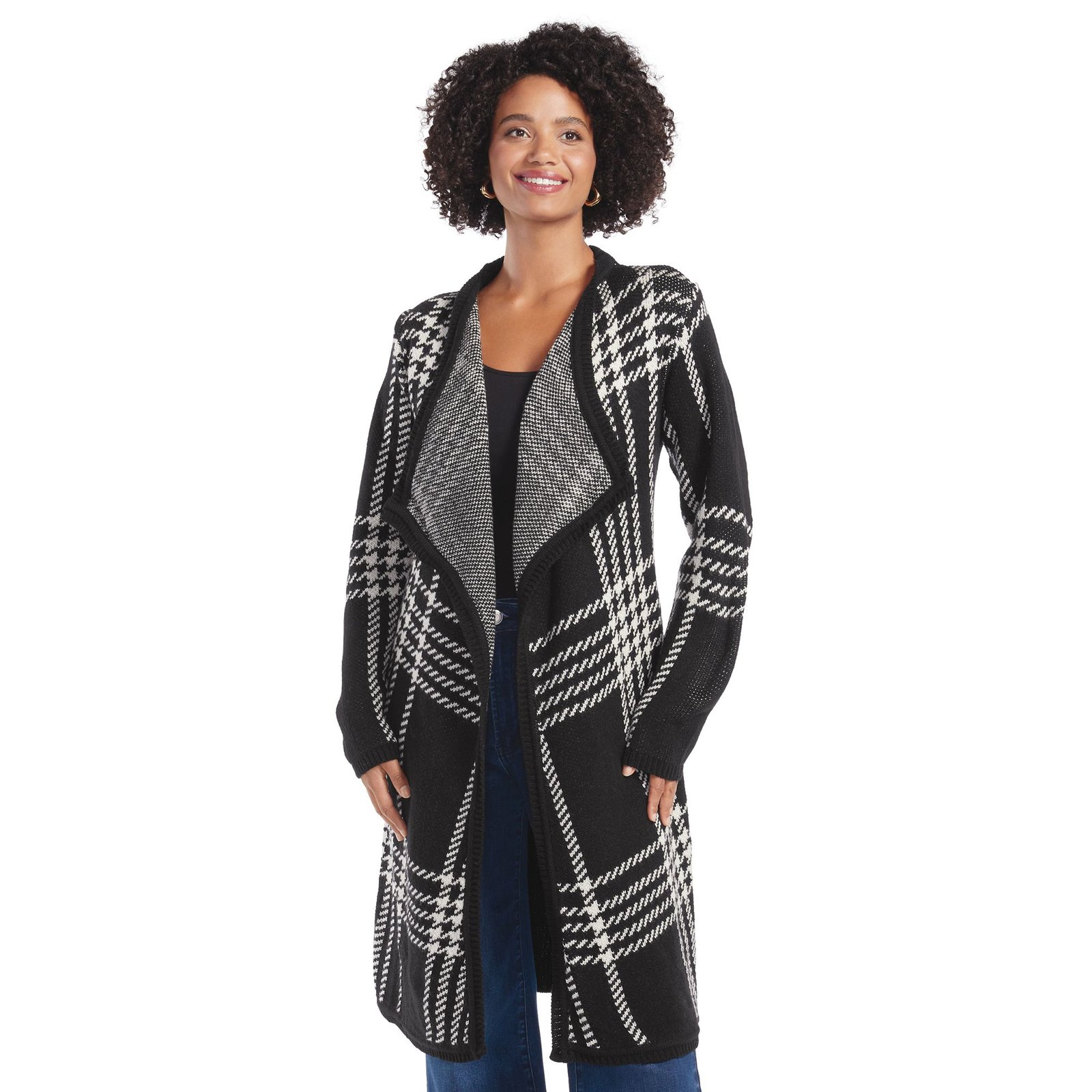 Masseys Sweater Coat Black Sweaters