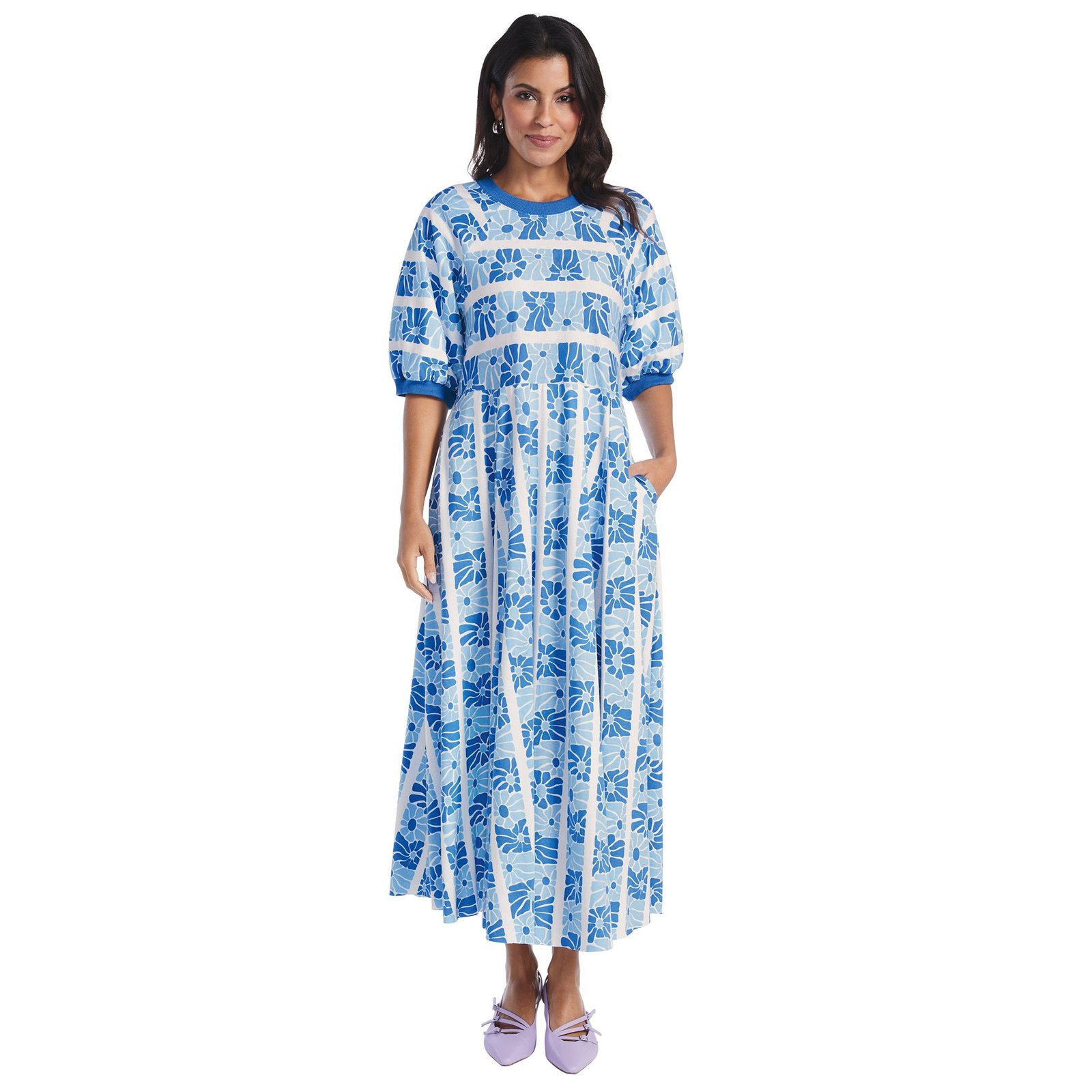 Masseys Daily Shirt Maxi Dress Blue Dresses