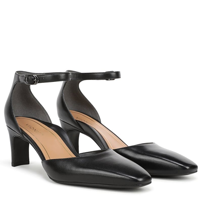 Vionic Women's Scarlett Dress Pump Shoes Black Leather - Size .