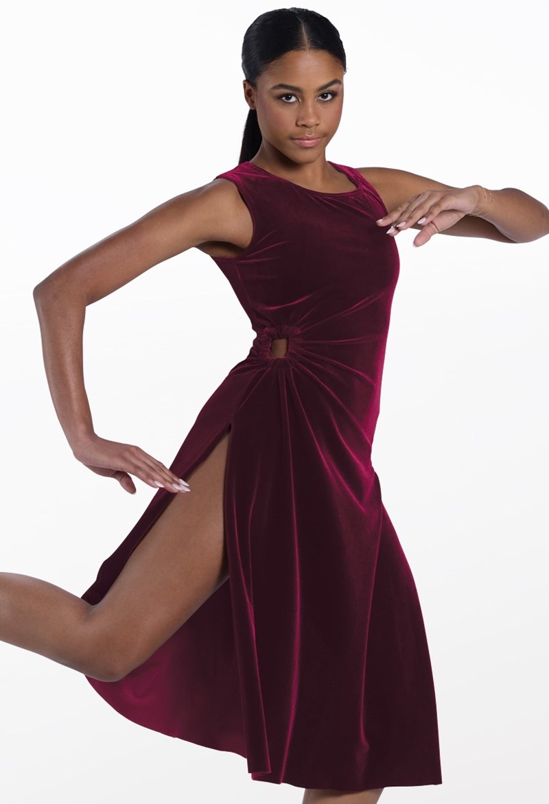 Velvet Midi Dress - Black Cherry - Adult - Dance Dress