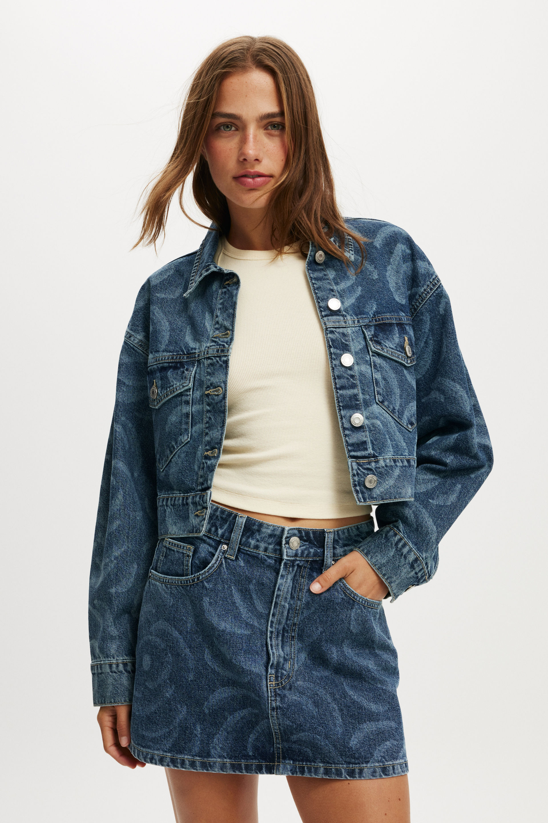 Cotton On Women - Bianca Simpson Denim Mini Skirt - Lcn bianca simpson atlantic blue