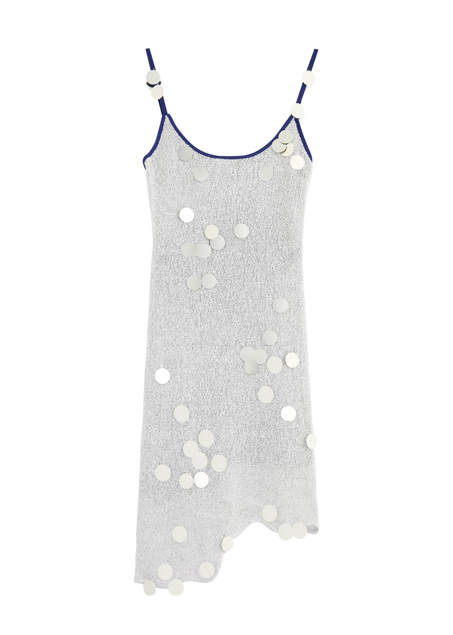 PH Bindi Sequin-embellished Knitted Mini Dress - Silver - L L