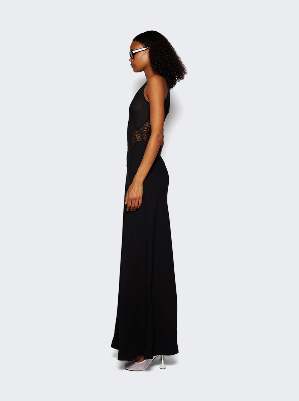 Verna Lace Tank Dress Black