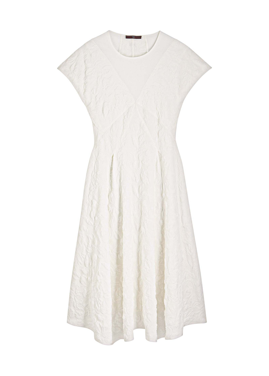 High Party Floral-jacquard Stretch-jersey Midi Dress - White - M