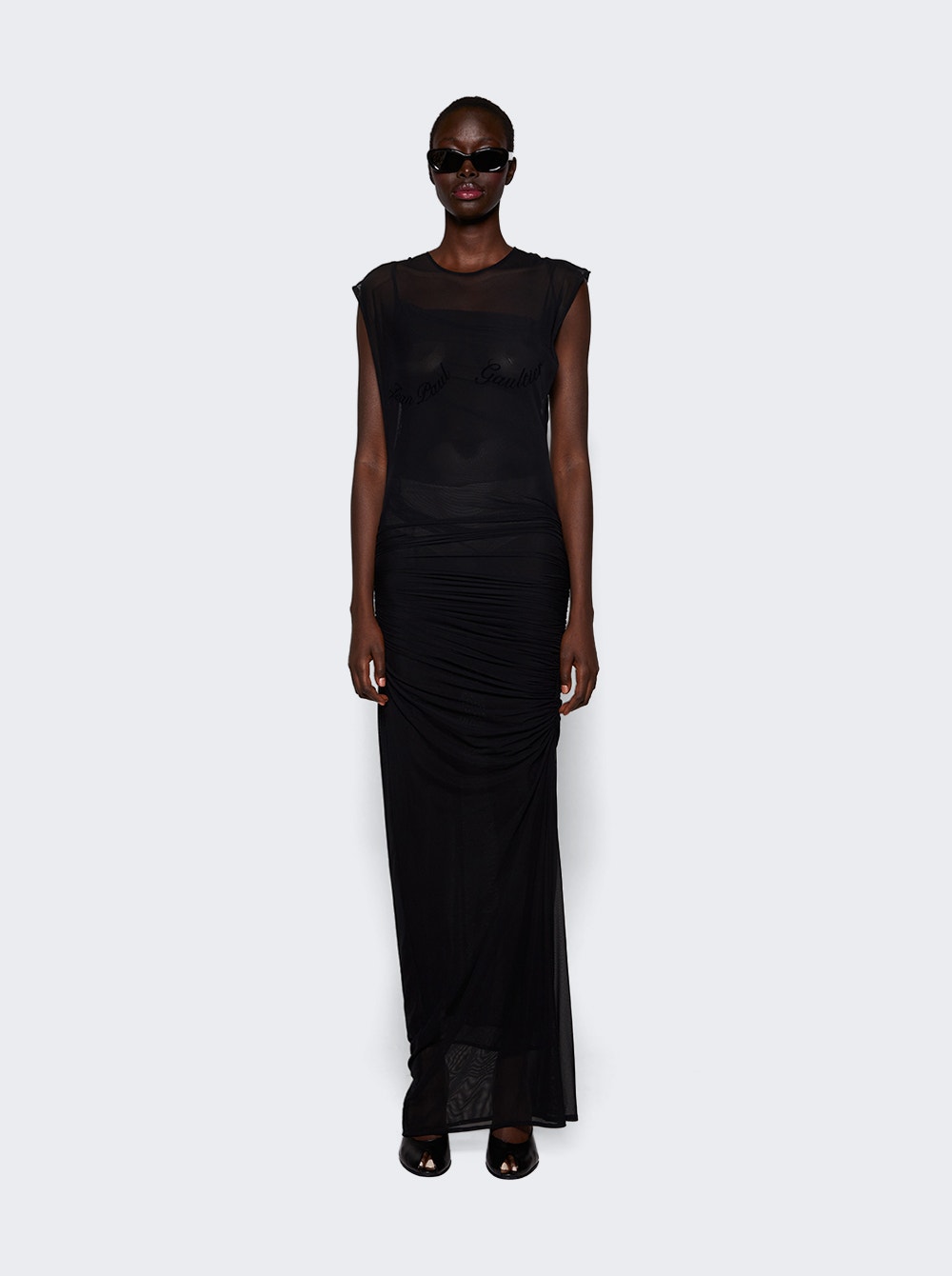 Tulle Open Back Dress Black
