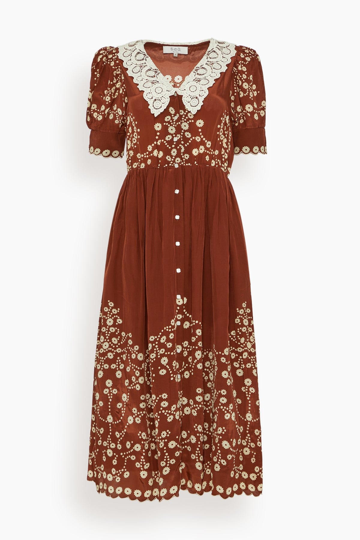 Frances Print Short Sleeve Midi Dress