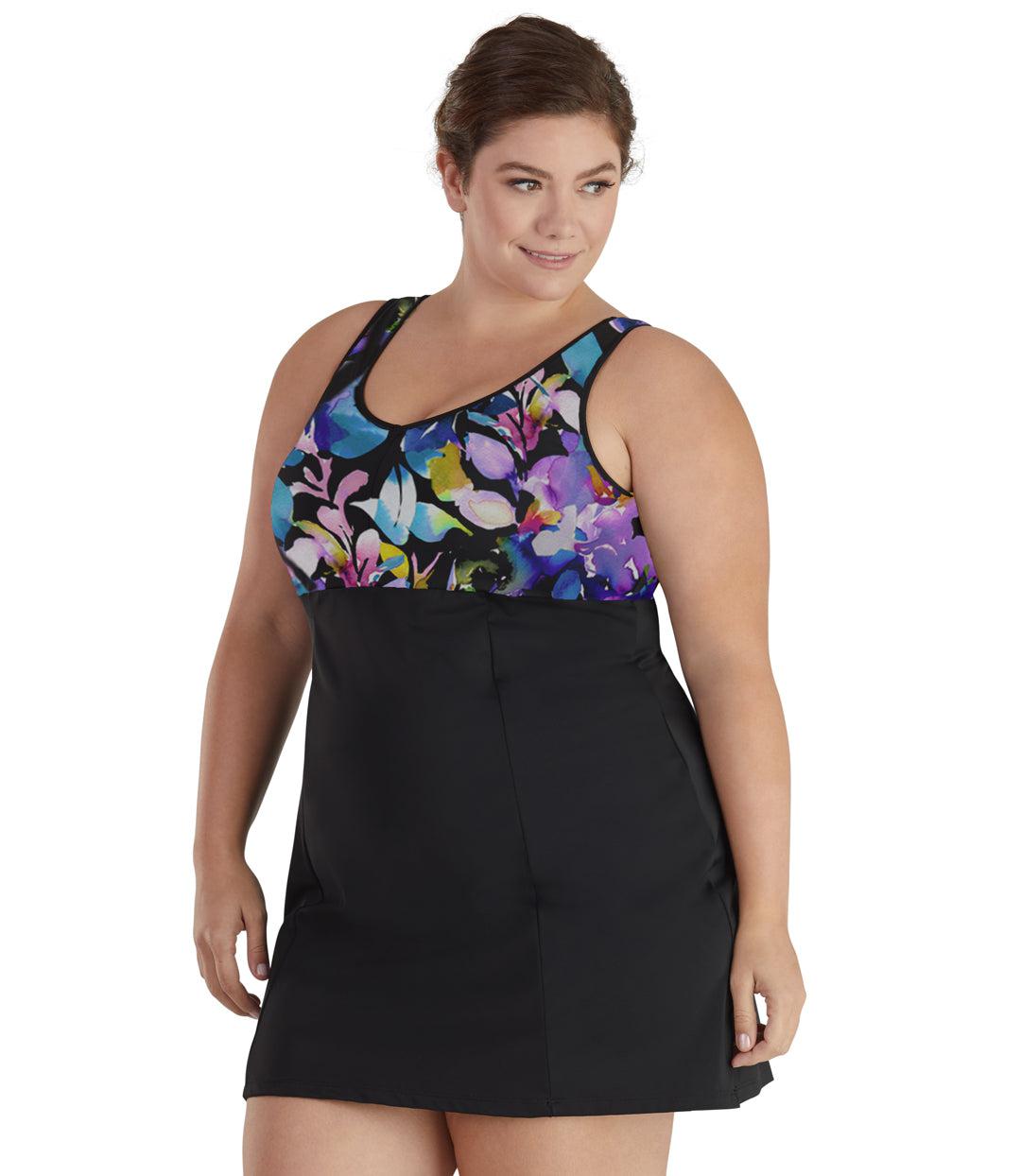QuikEnergy Swim Dress South Pacific Black - FINAL SALE, X South Pacific Black