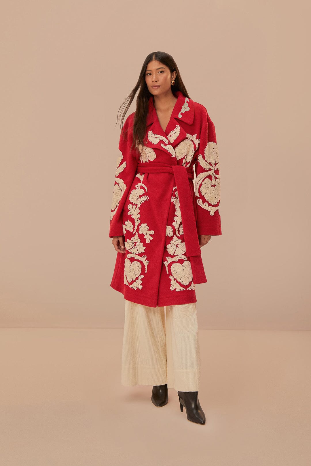 Red Helen Fleece Coat, HELEN RED
