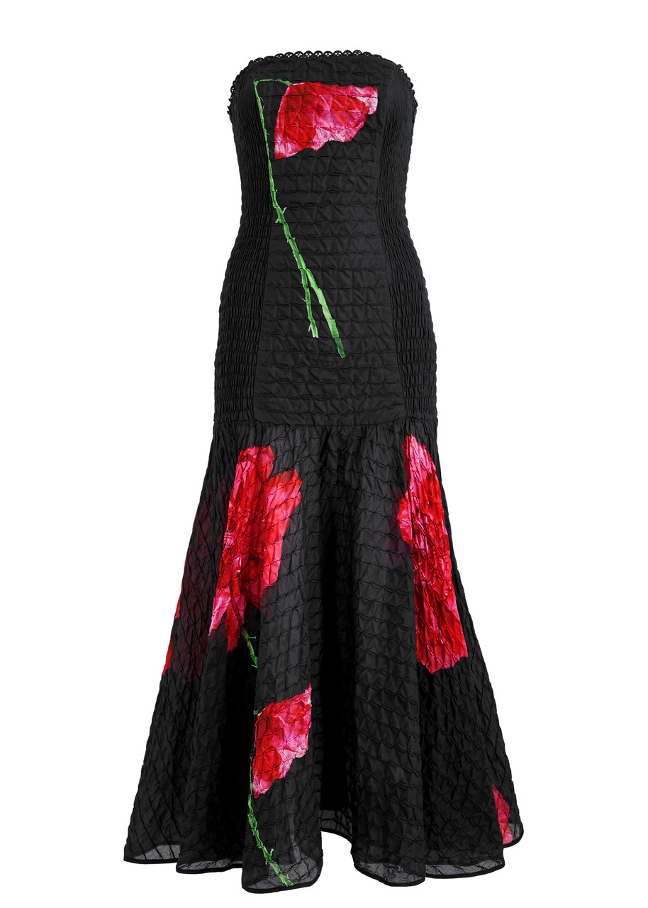 Charo Ruiz Ibiza Opal Floral-print Cotton-blend Midi Dress - Black Red - L L