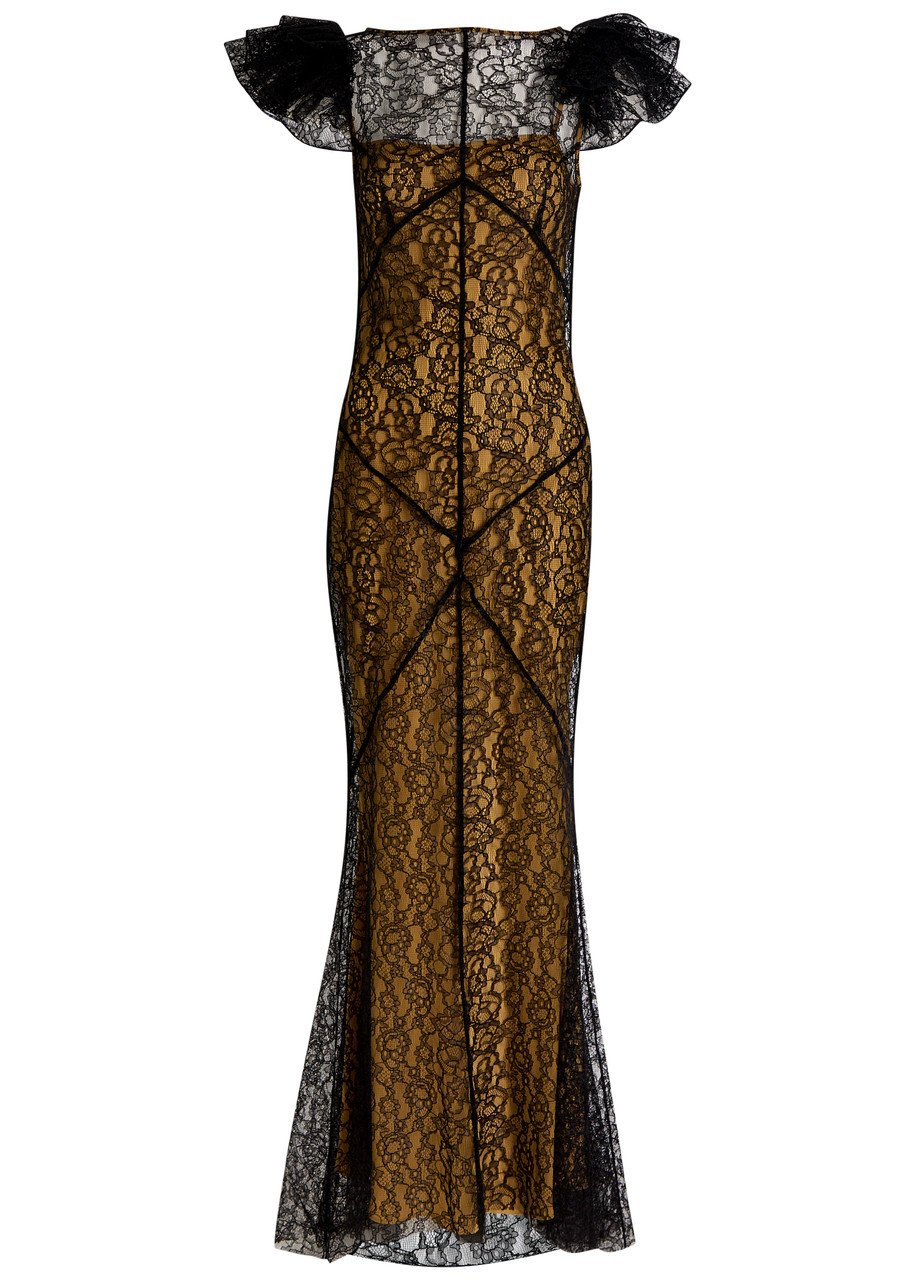 DE LA Vali Nephele Lace Maxi Dress - Black - S