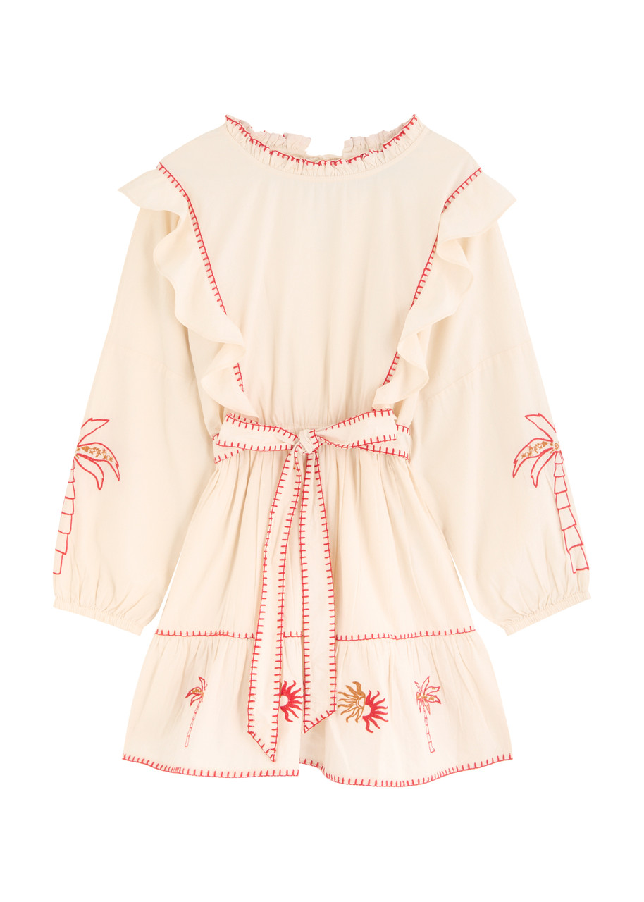 Never Fully Dressed Pollenca Embroidered Cotton Mini Dress - White - S