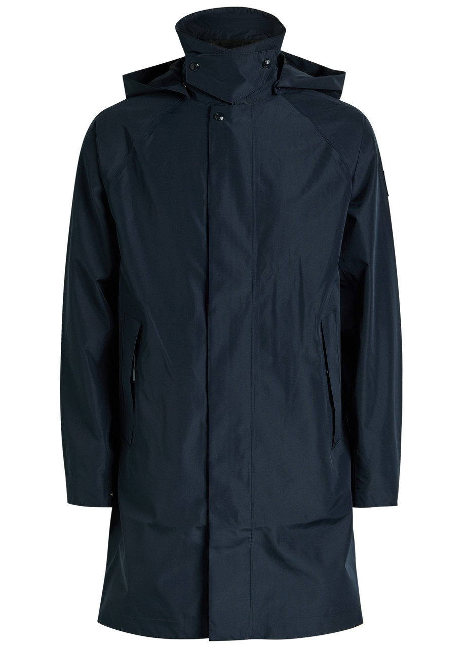 Belstaff Force Hooded Tritech Shell Coat - Navy