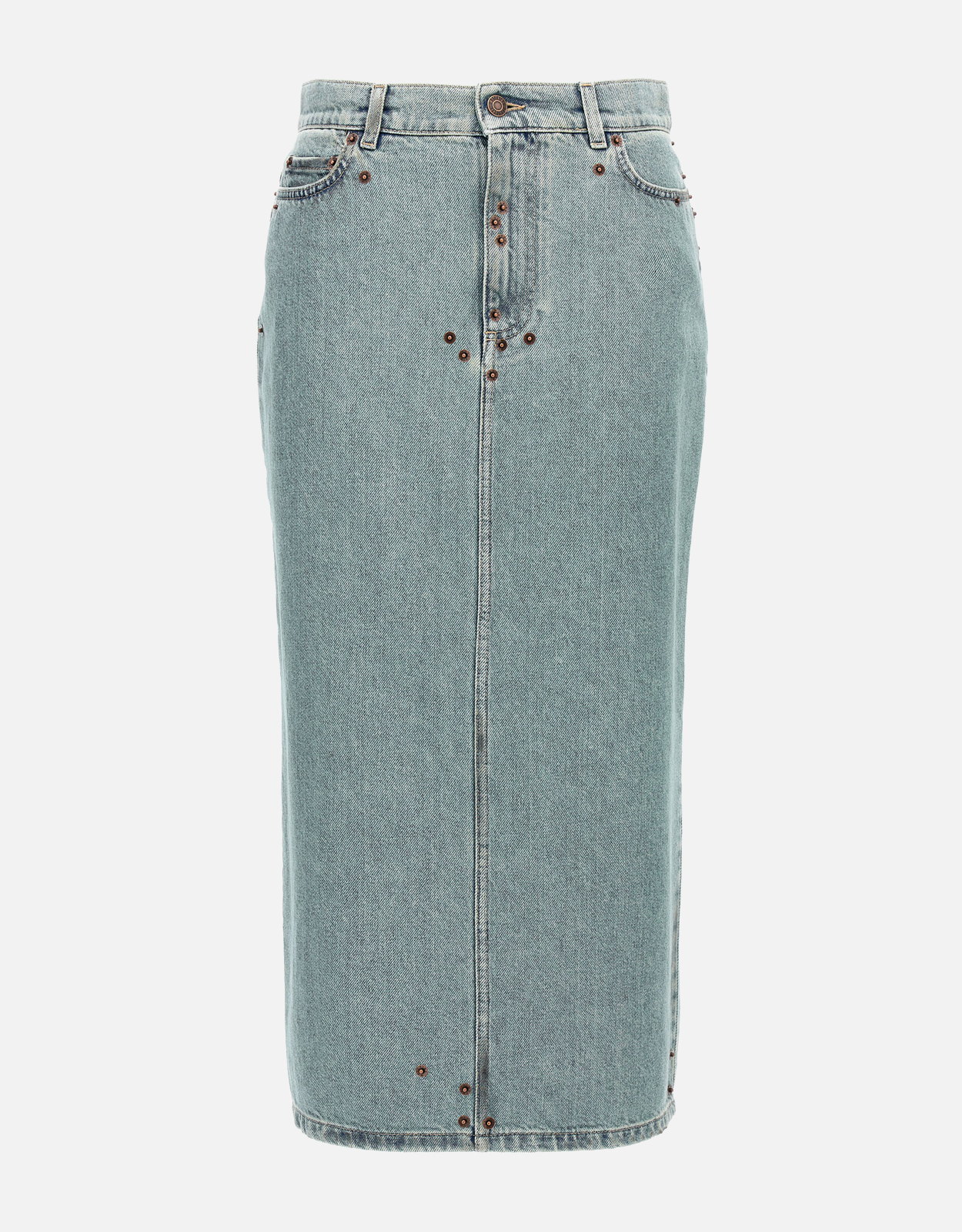 Moschino Denim Rivets Midi Skirt - IT