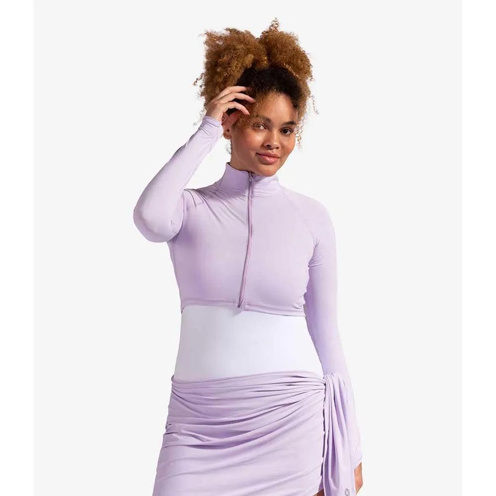 Women's Full Zip Tennis Crop Top