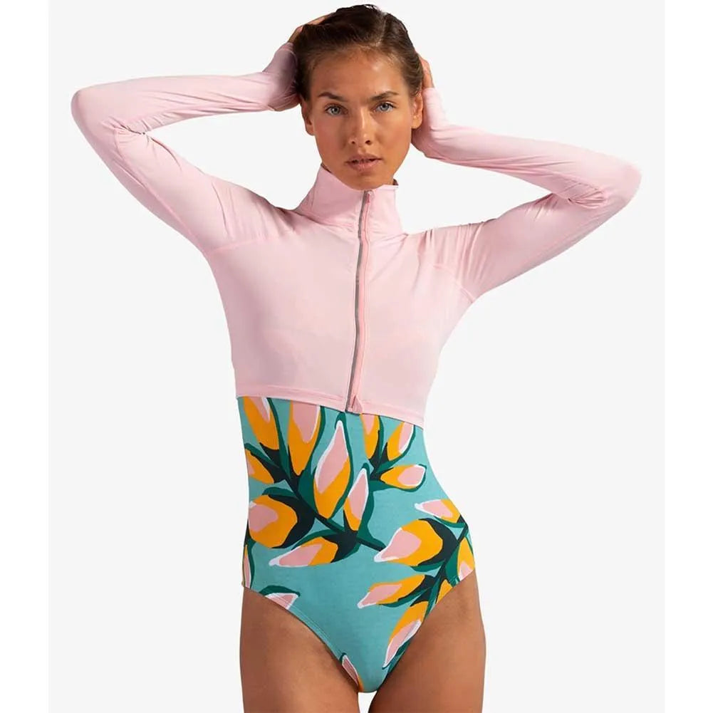 Women's Full Zip Tennis Crop Top