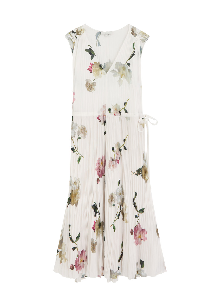 Vince Floral-printed Chiffon Midi Dress - White - M M