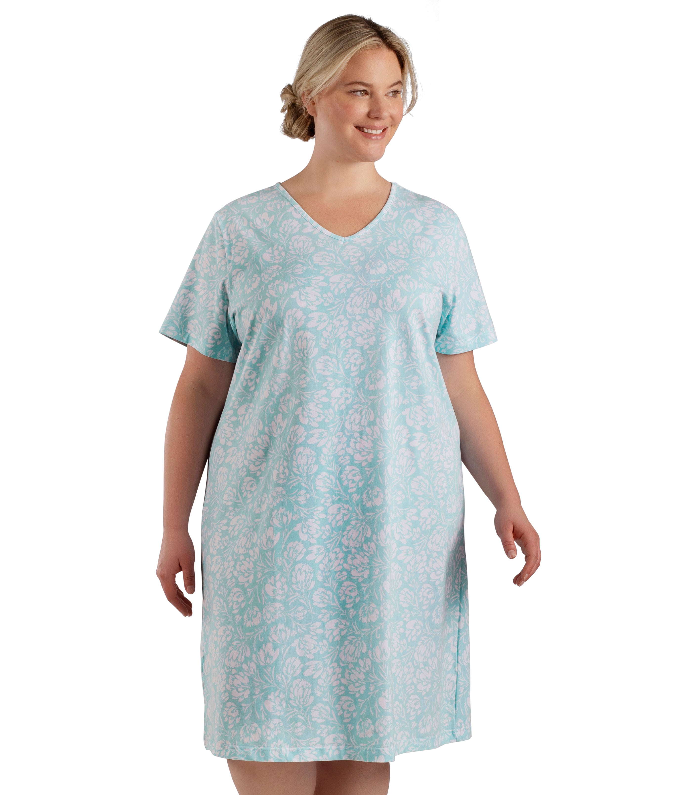 Stretch Naturals Lite Dress Spring Blue Floral Print - FINAL SALE, X Spring Blue Floral