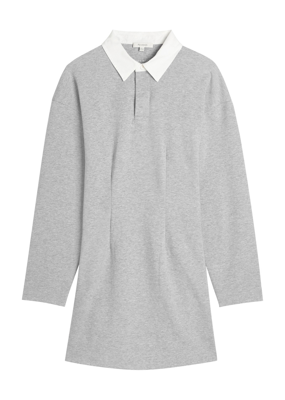 JW Anderson Long Sleeve Polo Cotton-blend Mini Dress - Grey - S - S
