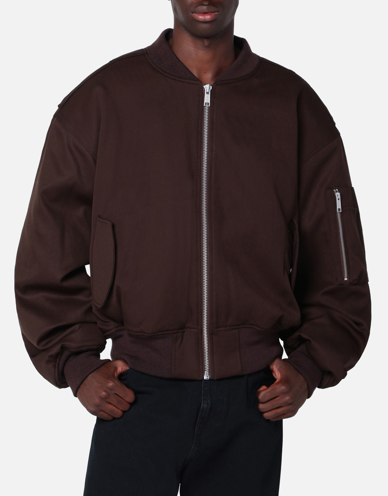 Entire Studios Dark brown zip-up bomber jacket