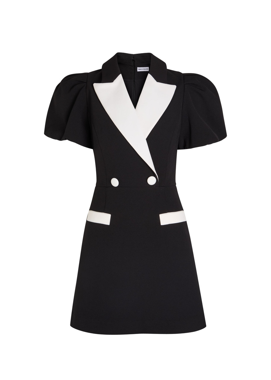 Rebecca Vallance Emma Contrasting Crepe Mini Dress - Black And White - S