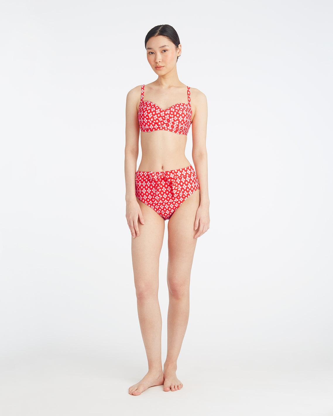 Red Geo Bikini Top