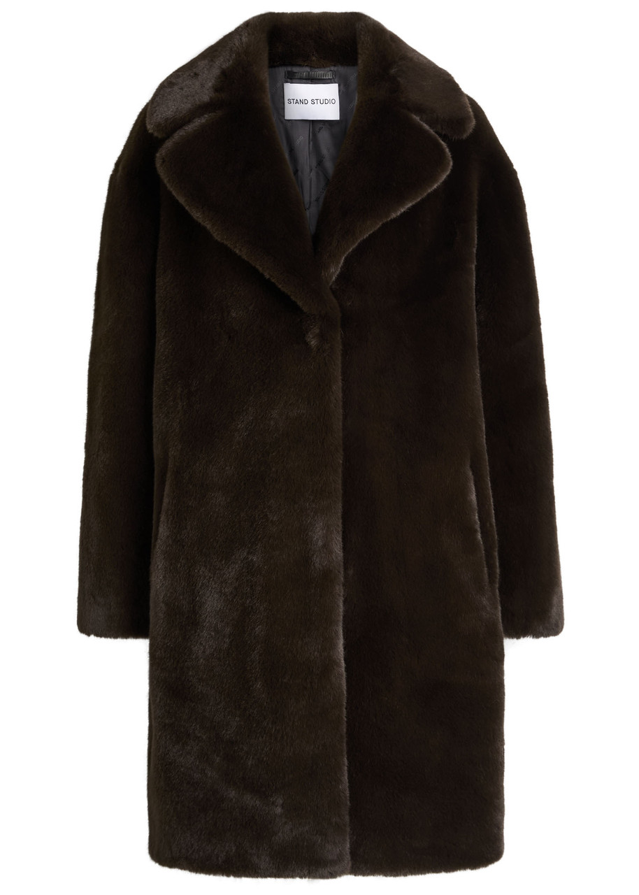 Stand Studio Camille Cocoon Leopard-print Faux fur Coat - Brown - S