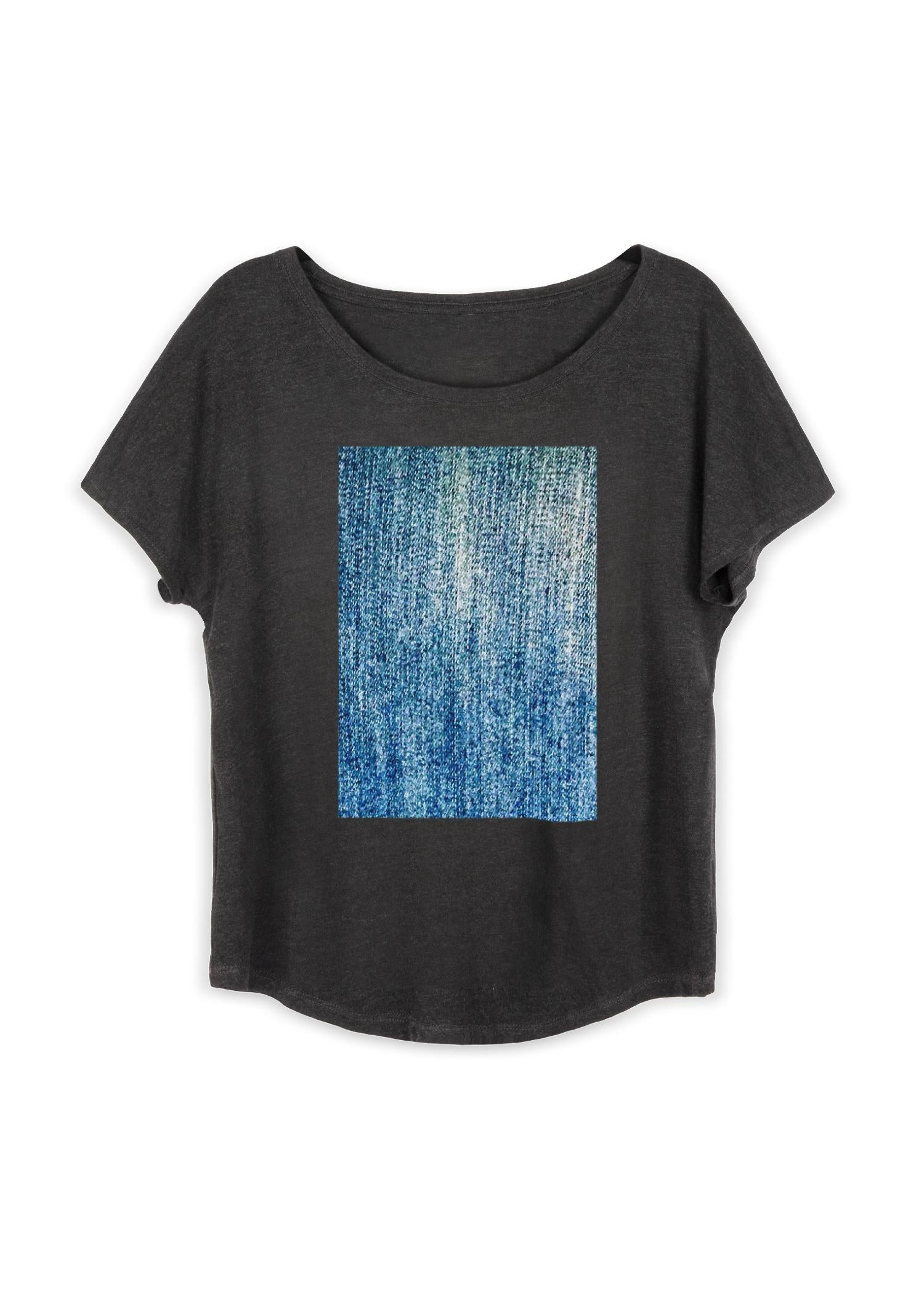 Boatneck Boyfriend Tee - Washed Blue Jeans Style by VIDA Original Artist