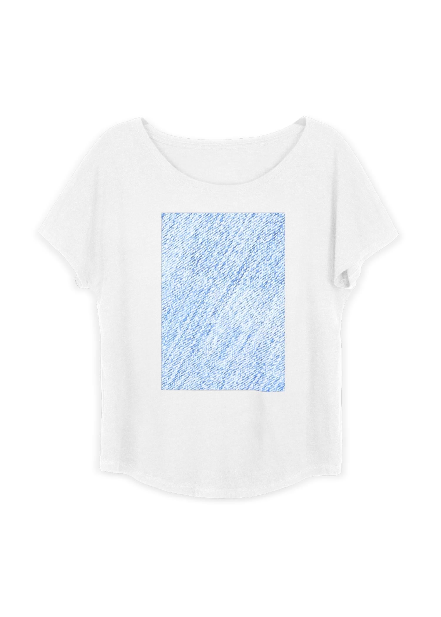 Boatneck Boyfriend Tee - Light Blue Jeans by VIDA Original Artist