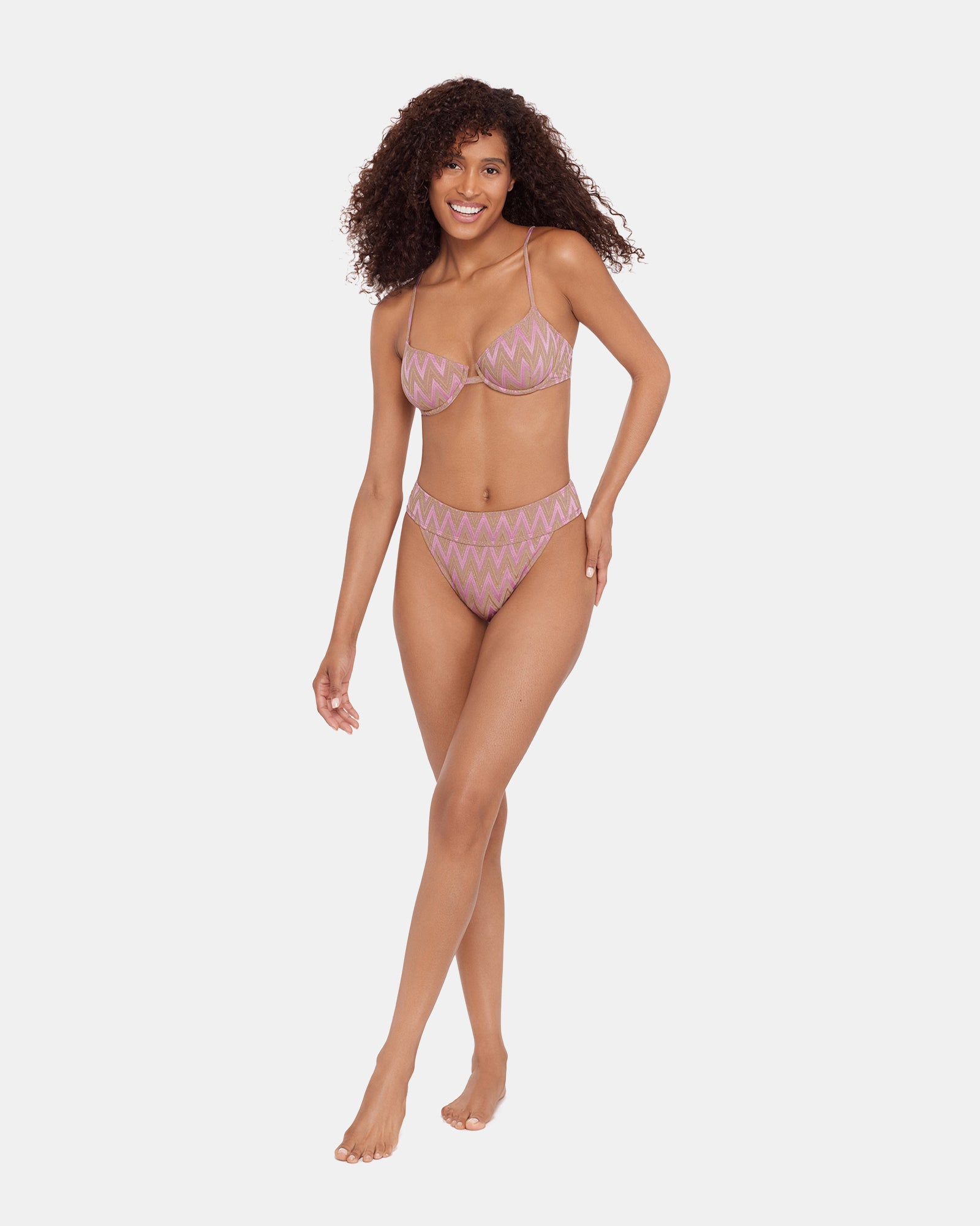 Steve Madden Women's Chevron Shine Bikini Bottom - Purple - Size - PolyesterNylon
