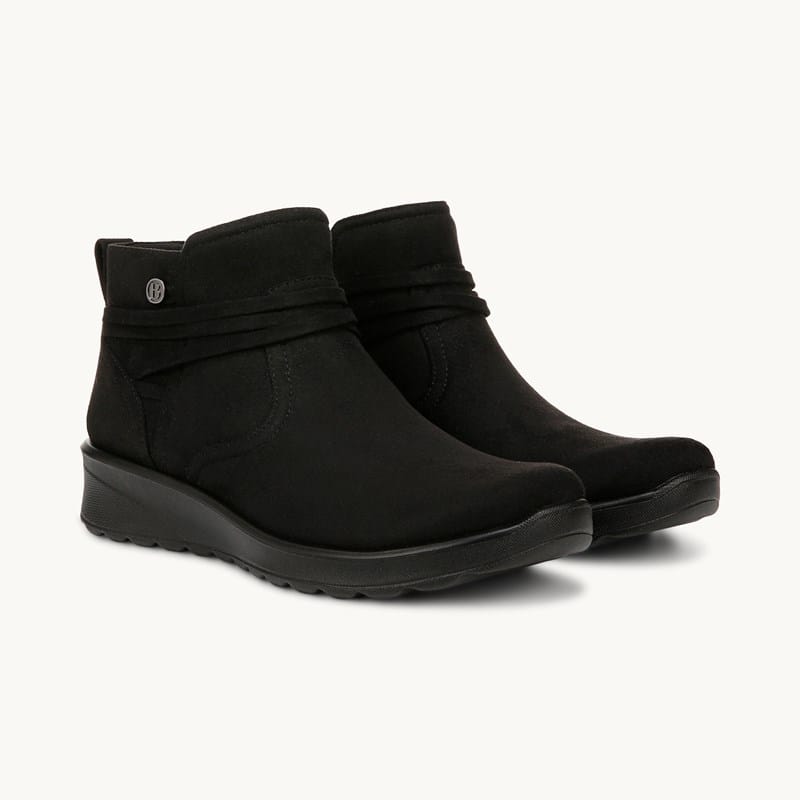 LifeStride Guest Ankle Bootie Boots Black Fabric .