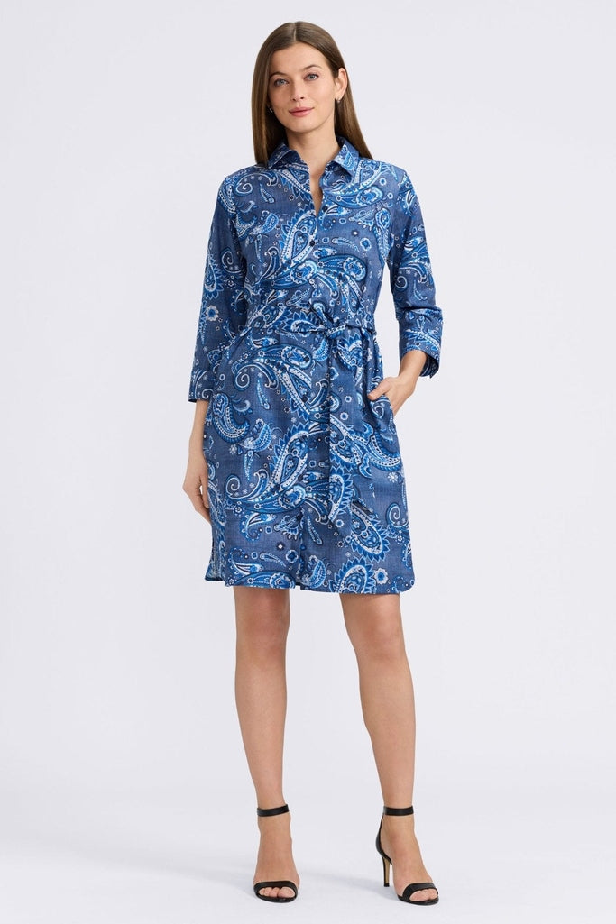 Rocca Denim Paisley Sleeve Dress