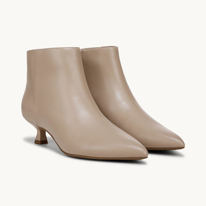 LifeStride Maya Ankle Bootie Boots Tender Taupe Faux Leather . W