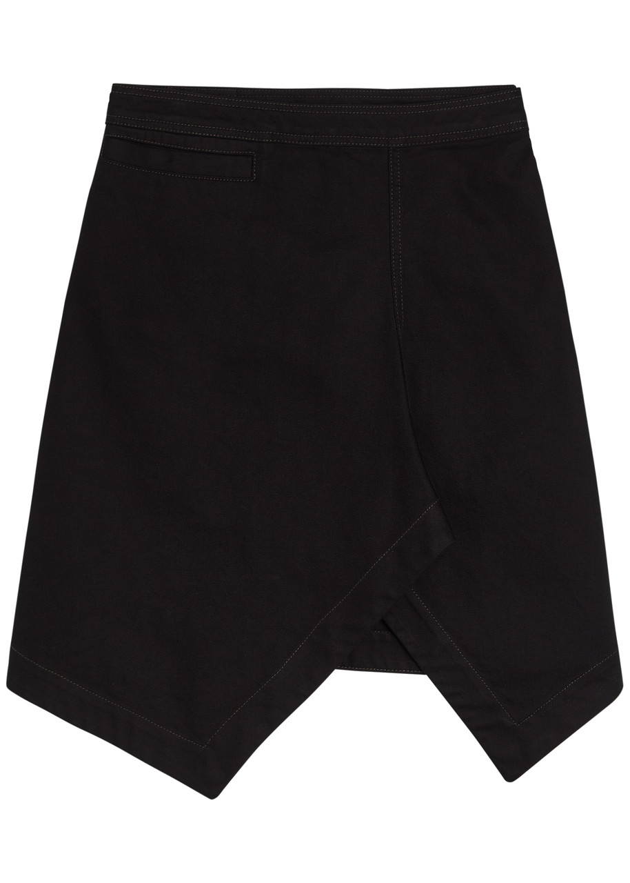 Lemaire Asymmetric Denim Mini Skirt - Black - S