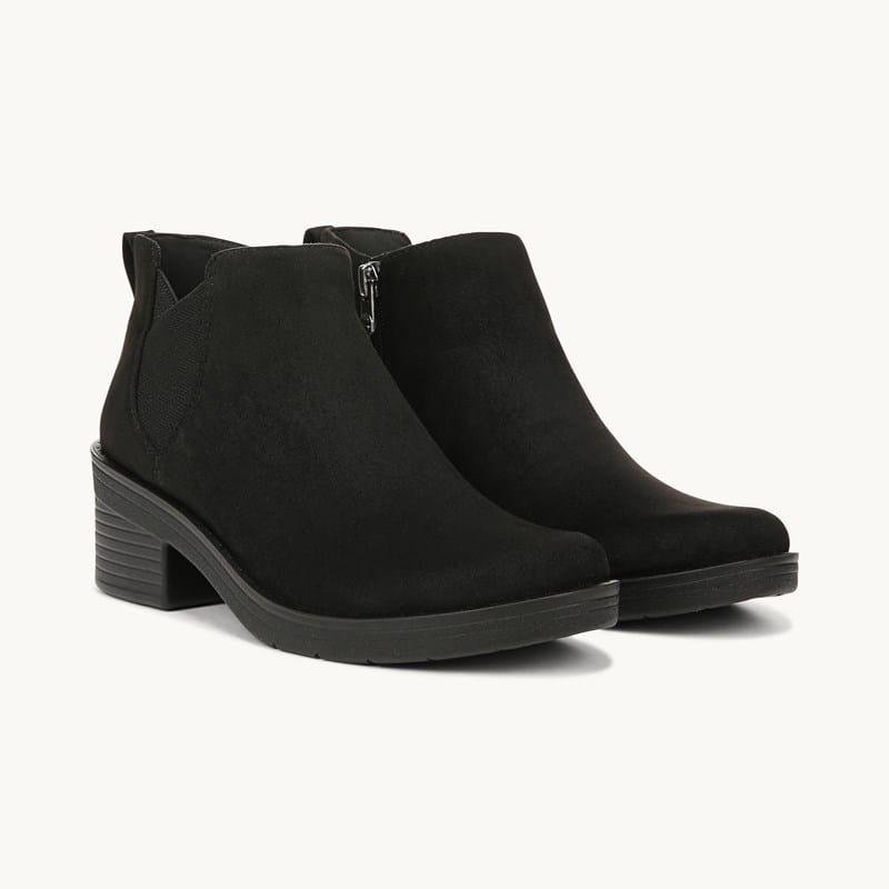 LifeStride Ontario Ankle Bootie Boots Black Fabric .
