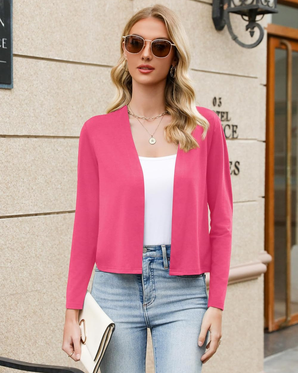 Zeagoo Women's Long Sleeve Shrug Cropped Cardigan