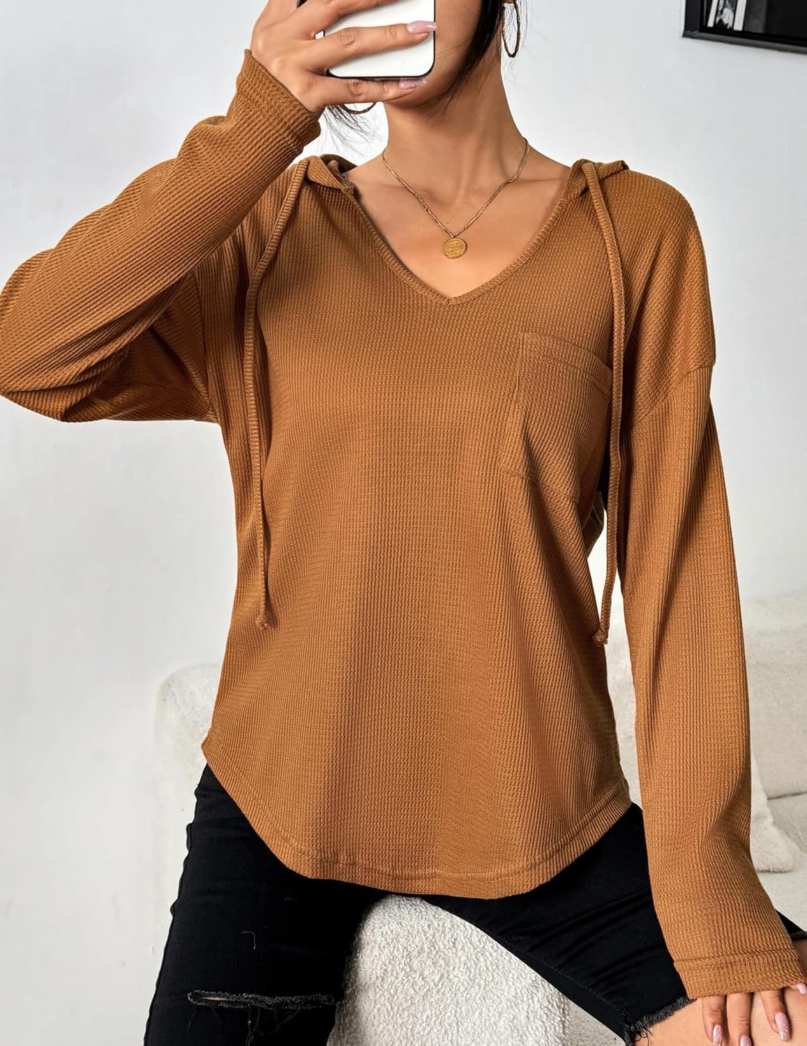 Zeagoo Women's Hoodie Long Sleeve V Neck Pullover Tops