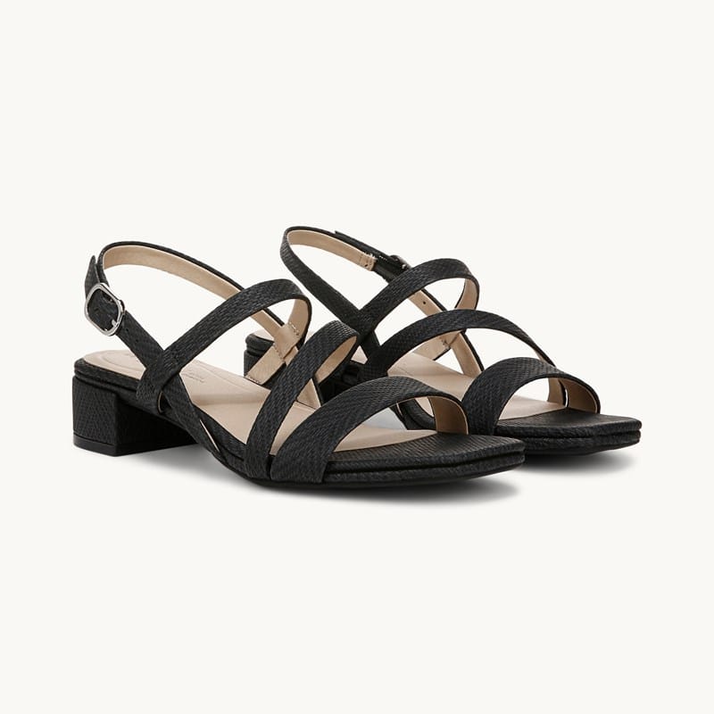 LifeStride Shoes Janet Strappy Dress Sandal Black Faux Leather .
