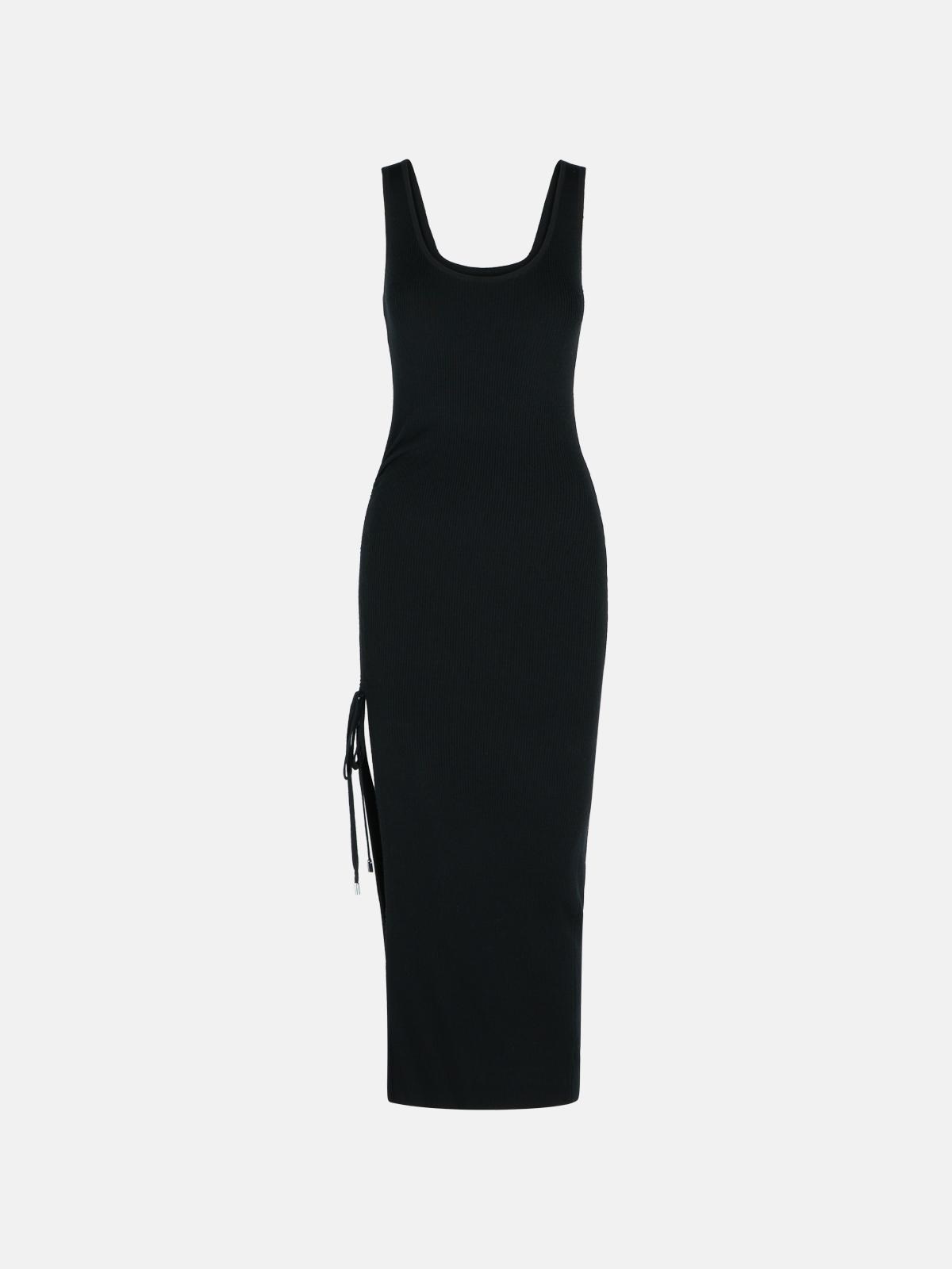 MICHAEL MICHAEL KORS 'Ruched' Black Wool Blend Dress
